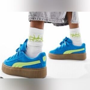 Puma x Fenty Creeper Phatty Sneakers in Speed Blue Lime Size 7.5